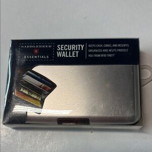 Saddlebred Silver Security Wallet. Protects you from RFID theft